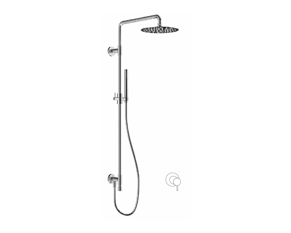 Colonna doccia con presa acqua alta 800 mm &Oslash; 250